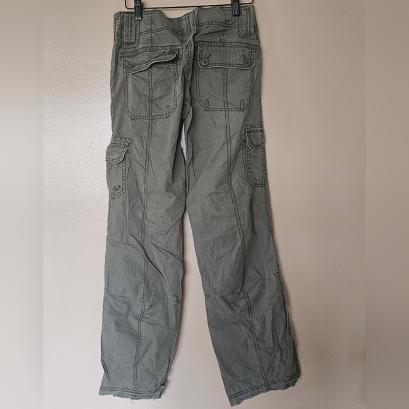 Vtg American Eagle Y2K Cargo Pants 2 Olive Green Utility Low Rise Streetwear - Picture 6 of 16